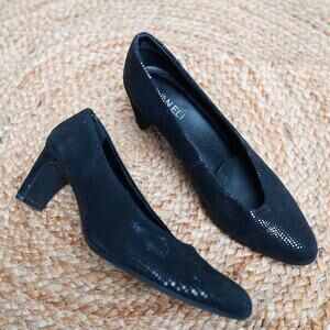 Vaneli Black Sparkle Pumps Size 8M Vintage